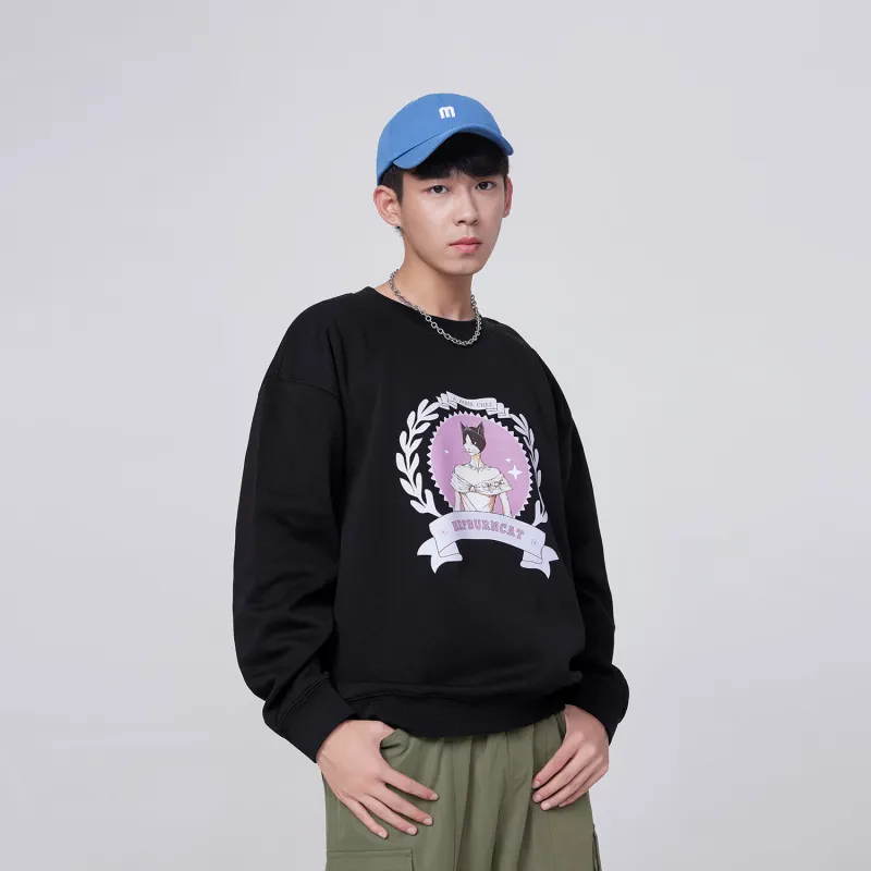 Hepburn Cat Sweatshirt Sets Unisex-15