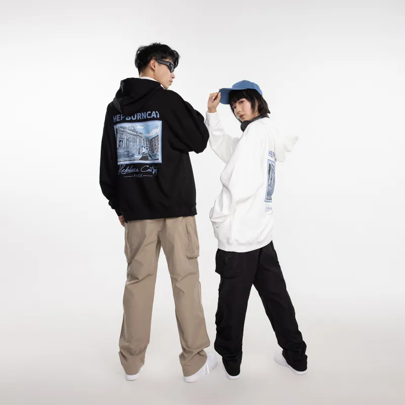 Hepburn Cat Sweatshirt Sets Unisex-10
