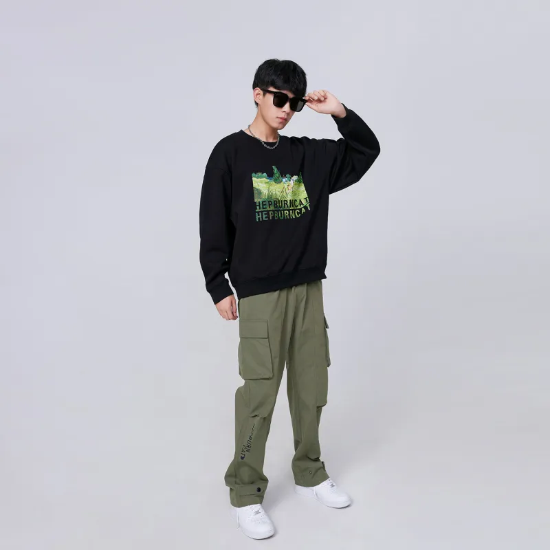 Hepburn Cat Sweatshirt Sets Unisex-17