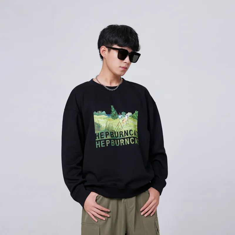 Hepburn Cat Sweatshirt Sets Unisex-20