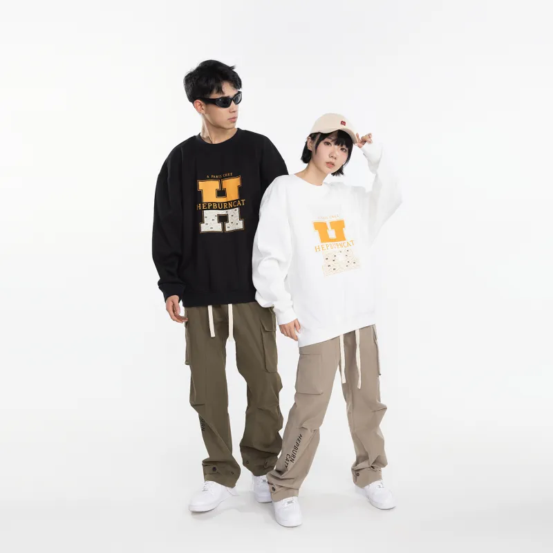 Hepburn Cat Sweatshirt Sets Unisex-3