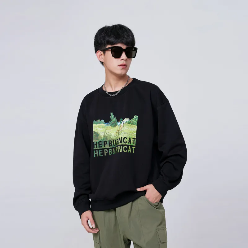Hepburn Cat Sweatshirt Sets Unisex-14