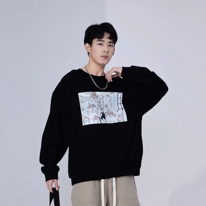Hepburn Cat Sweatshirt Sets Unisex-4