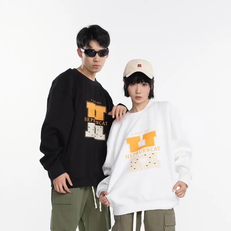 Hepburn Cat Sweatshirt Sets Unisex-20