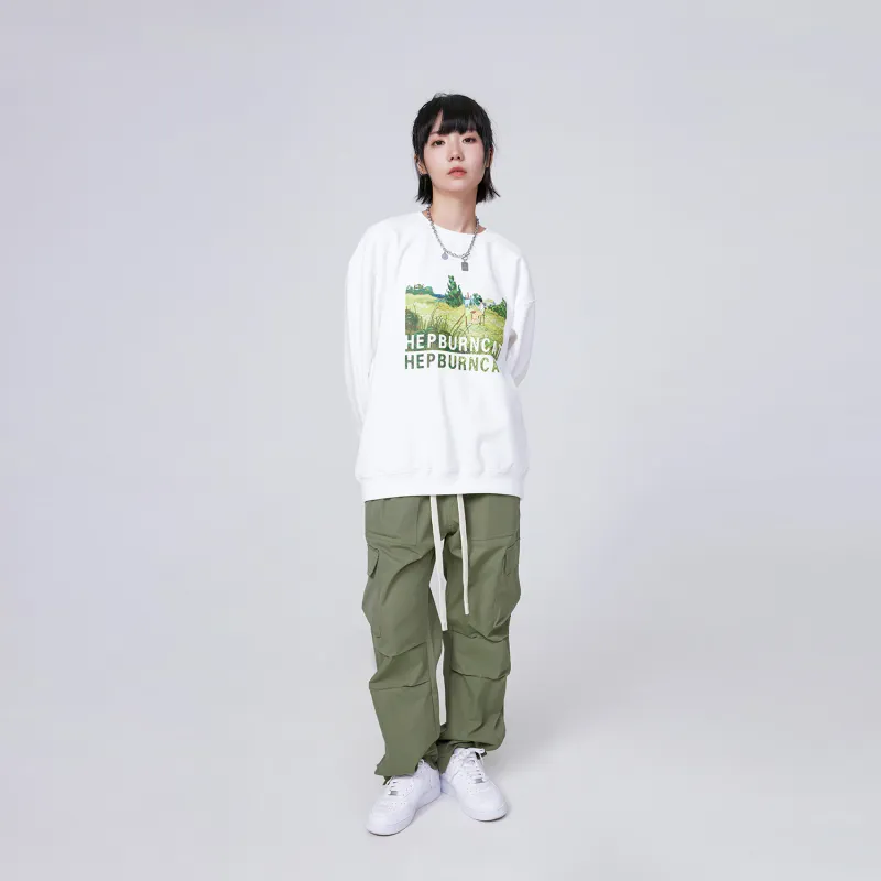 Hepburn Cat Sweatshirt Sets Unisex-2