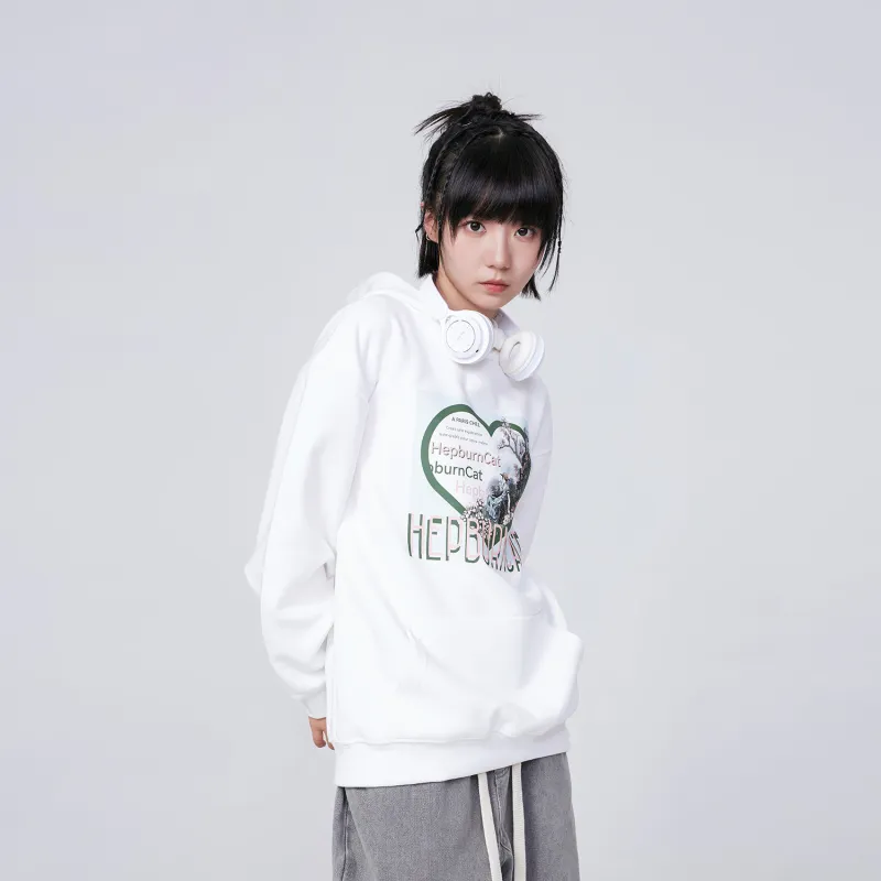 Hepburn Cat Sweatshirt Sets Unisex-10
