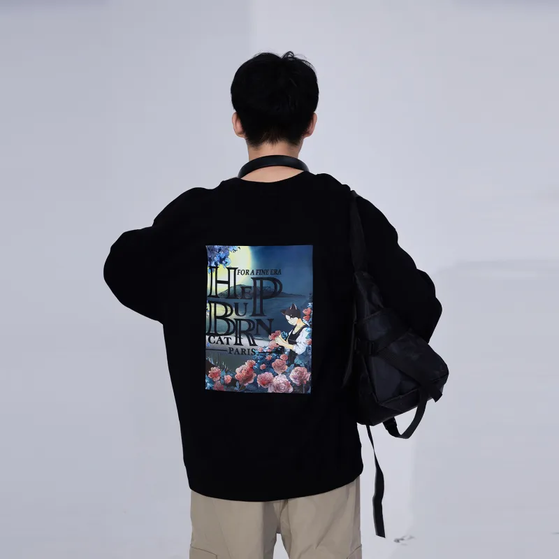 Hepburn Cat Sweatshirt Sets Unisex-4
