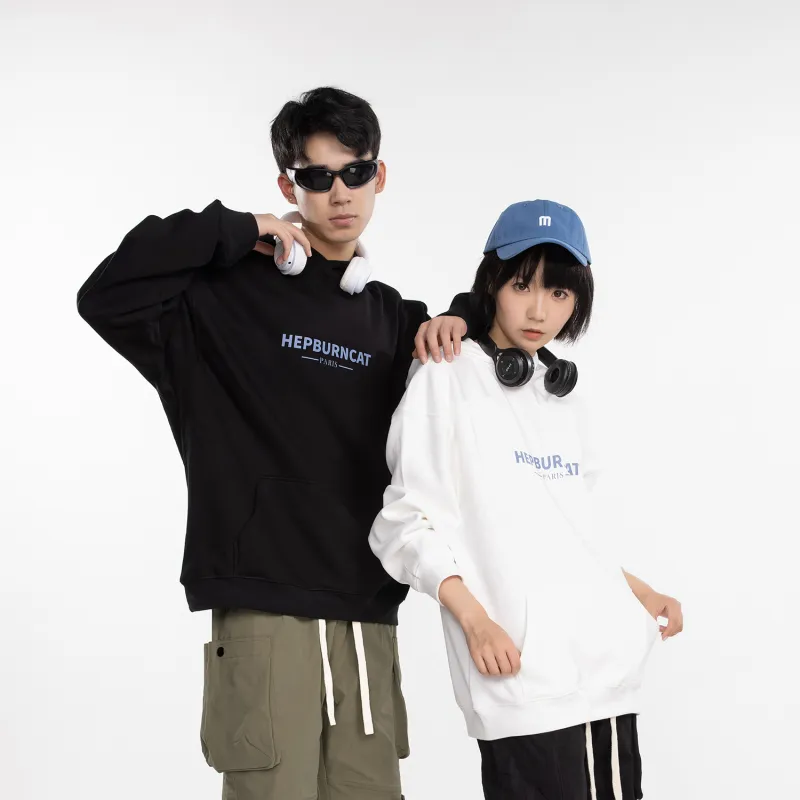 Hepburn Cat Sweatshirt Sets Unisex-15