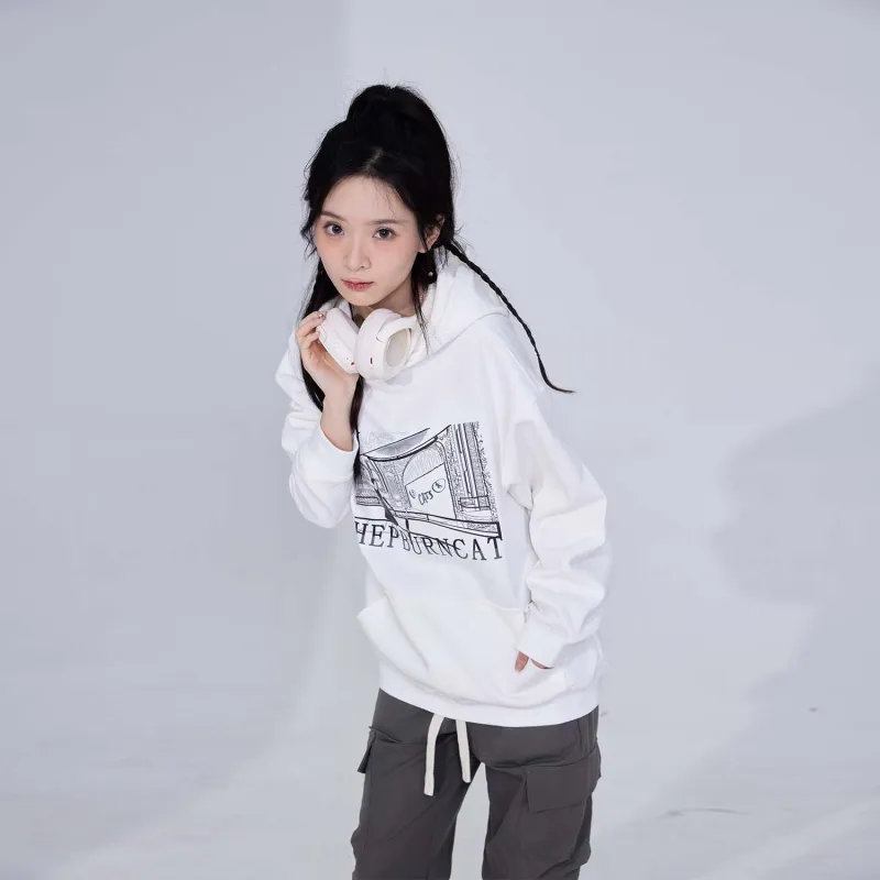 Hepburn Cat Sweatshirts Unisex-12