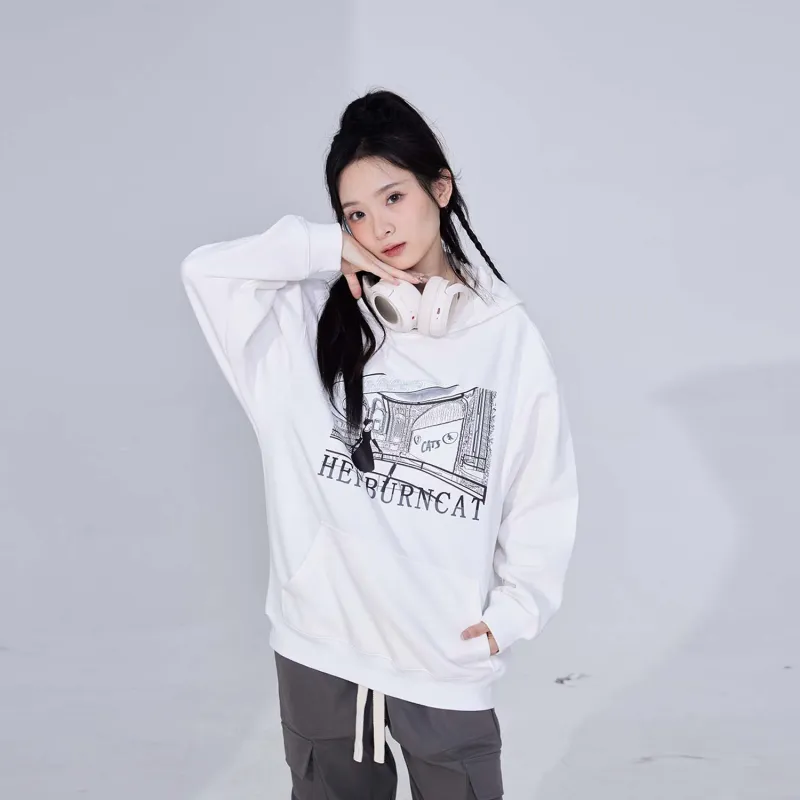 Hepburn Cat Sweatshirts Unisex-10