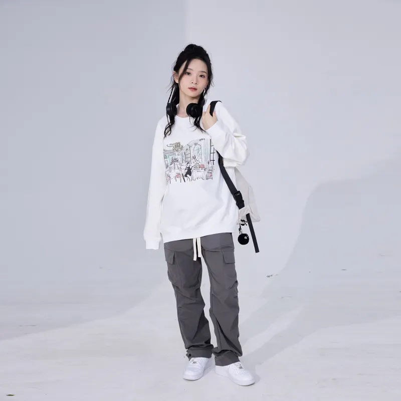 Hepburn Cat Sweatshirt Sets Unisex-14