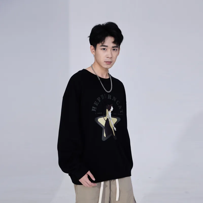Hepburn Cat Sweatshirt Sets Unisex-12