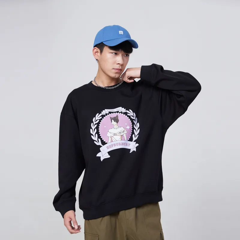 Hepburn Cat Sweatshirts Unisex-9