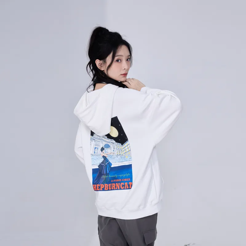 Hepburn Cat Sweatshirts Unisex-9