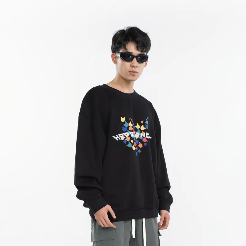 Hepburn Cat Sweatshirt Sets Unisex-15