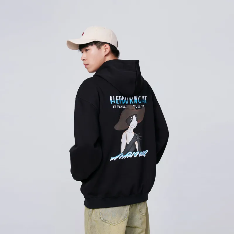 Hepburn Cat Sweatshirt Sets Unisex-3
