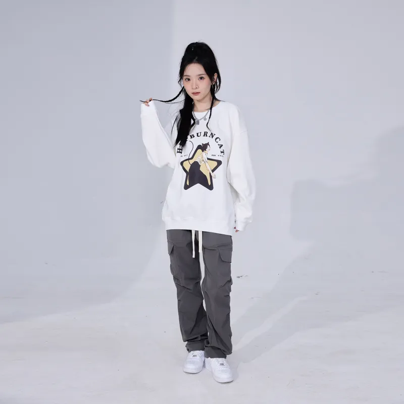 Hepburn Cat Sweatshirt Sets Unisex-2