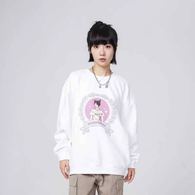 Hepburn Cat Sweatshirts Unisex-6