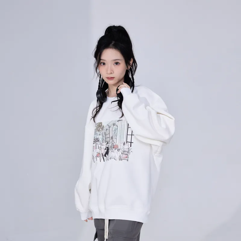 Hepburn Cat Sweatshirt Sets Unisex-11