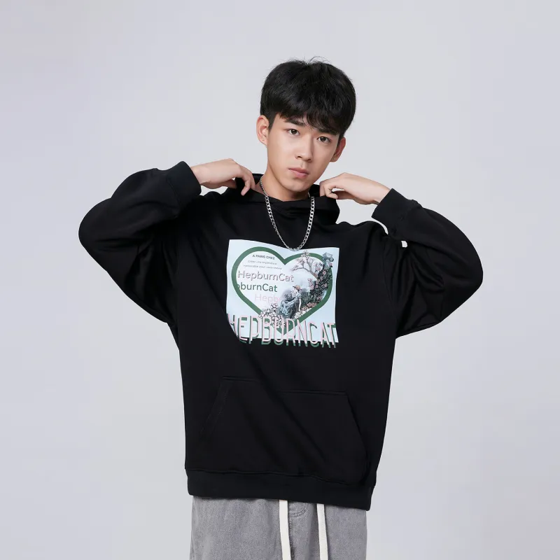 Hepburn Cat Sweatshirt Sets Unisex-3