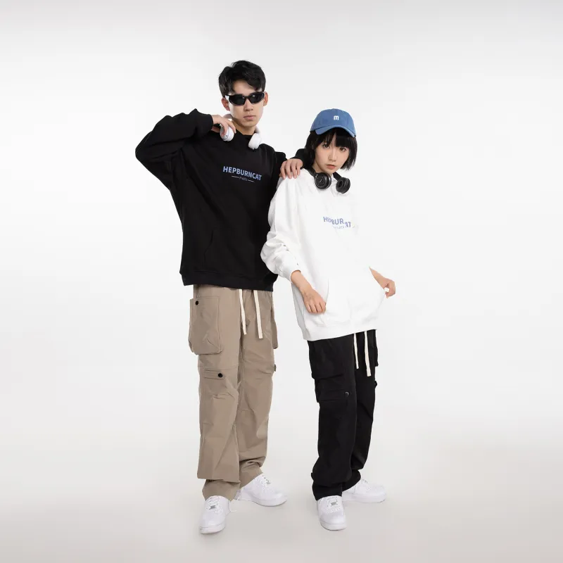 Hepburn Cat Sweatshirt Sets Unisex-14