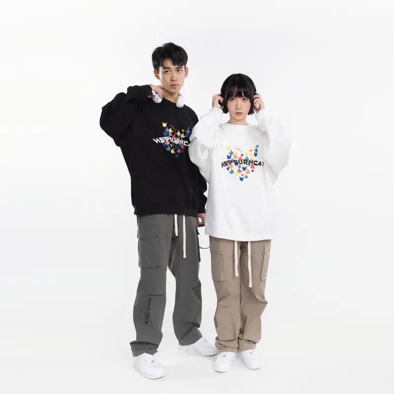 Hepburn Cat Sweatshirt Sets Unisex-2