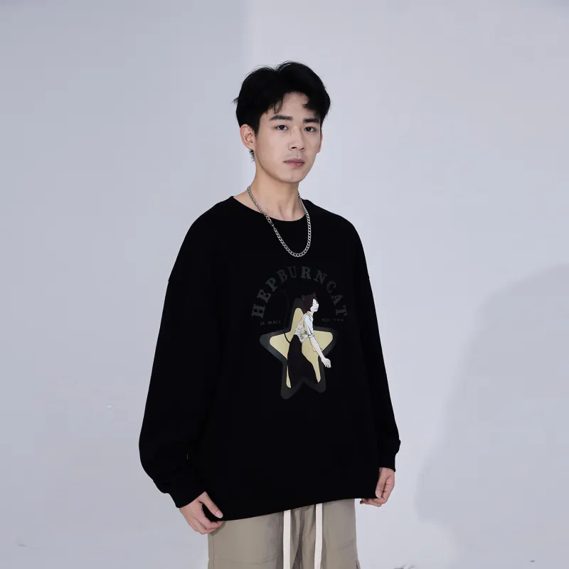 Hepburn Cat Sweatshirt Sets Unisex-15