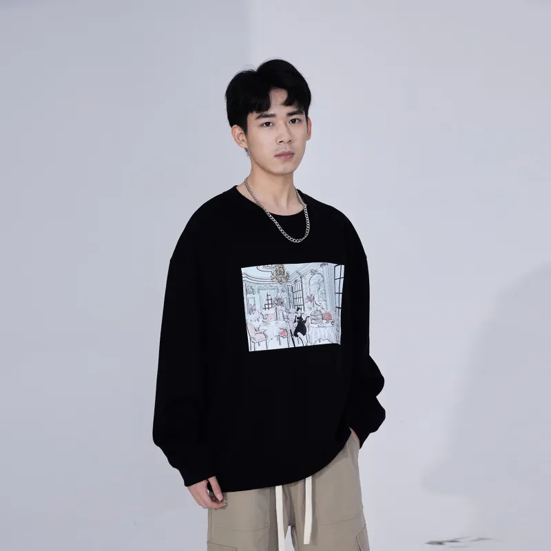 Hepburn Cat Sweatshirt Sets Unisex-2