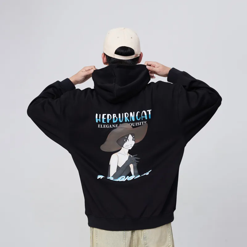 Hepburn Cat Sweatshirts Unisex-3