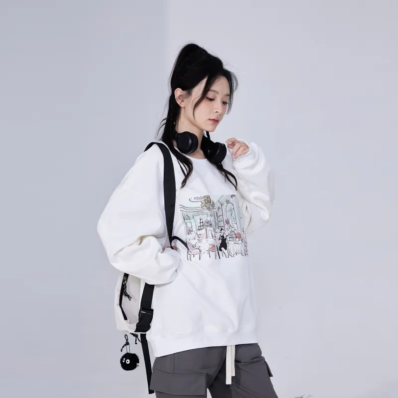 Hepburn Cat Sweatshirt Sets Unisex-12