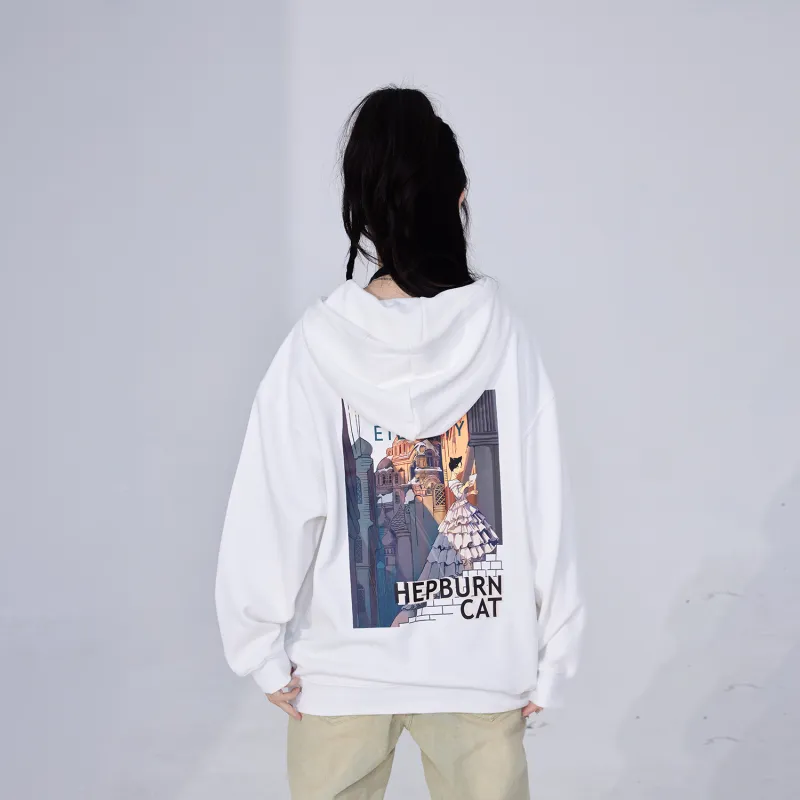 Hepburn Cat Sweatshirts Unisex-12