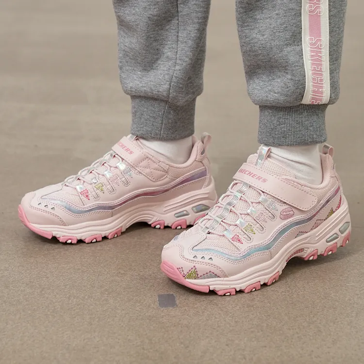 Skechers Anti Slip Wear Resistant Low Top Kids Lifestyle Shoes Pink Teenagers-7