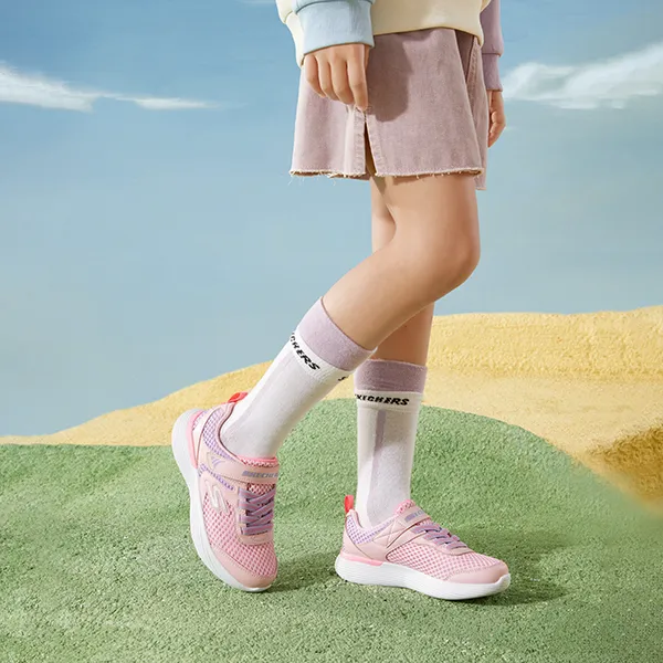 Skechers Go Run 400 V2 Low Top Kids Lifestyle Shoes Pink Purple Teenagers-6