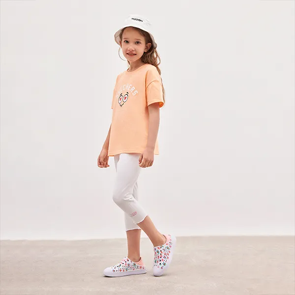 Skechers Kids Slip Resistant, Abrasion Resistant, Breathable Low Top Children's Sandals White/Pink Teenagers-6