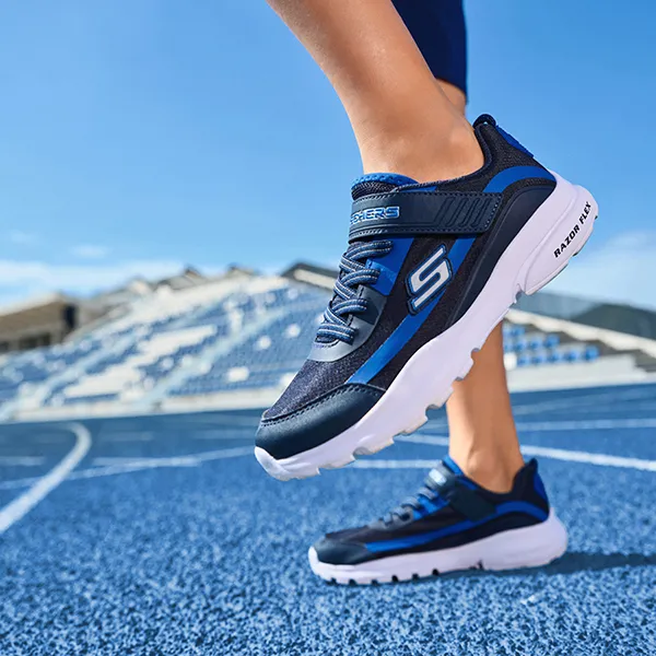 Skechers Razor Fle Slip Resistant Shock Absorbers With Abrasion Resistant Properties Low Top Casual Shoes Teenagers-7