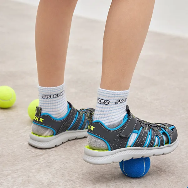 Skechers Kids Anti-Slip And Wear-Resistant Breathable Children's Sandals Green Gray Black Teenagers-9