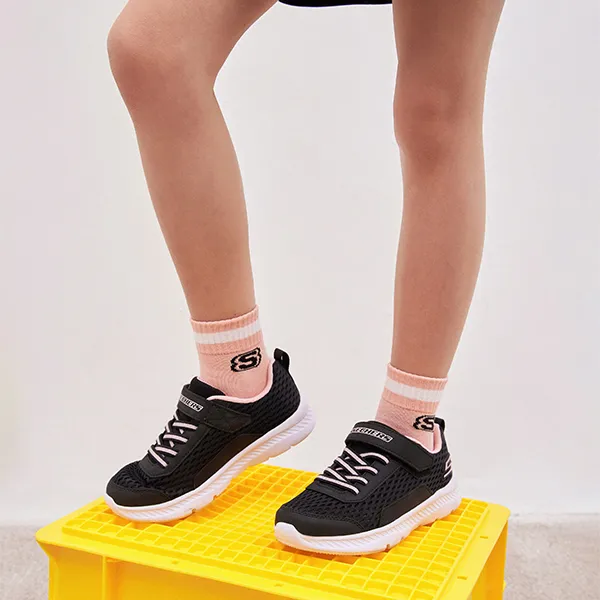 Skechers Comfy Flex 2.0 Anti Slip Wear Resistant Low Top Casual Shoes Black/Pink Teenagers-7