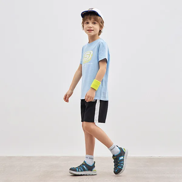 Skechers Kids Anti-Slip And Wear-Resistant Breathable Children's Sandals Green Gray Black Teenagers-6
