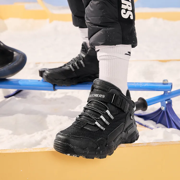 Skechers Slip Resistant Anti Kick Abrasion Resistant Thermal Kids Lifestyle Shoes All Black Teenagers-5