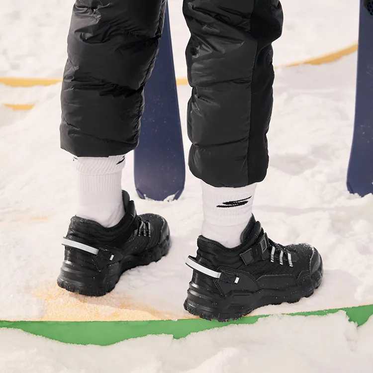 Skechers Slip Resistant Anti Kick Abrasion Resistant Thermal Kids Lifestyle Shoes All Black Teenagers-8