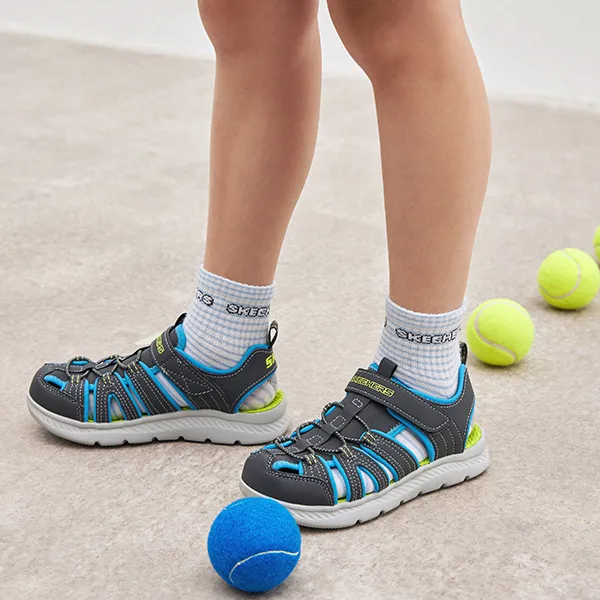 Skechers Kids Anti-Slip And Wear-Resistant Breathable Children's Sandals Green Gray Black Teenagers-8