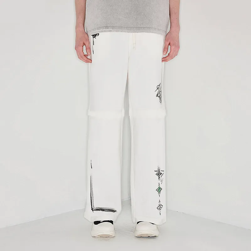 YLDP Casual Pants Unisex White-3