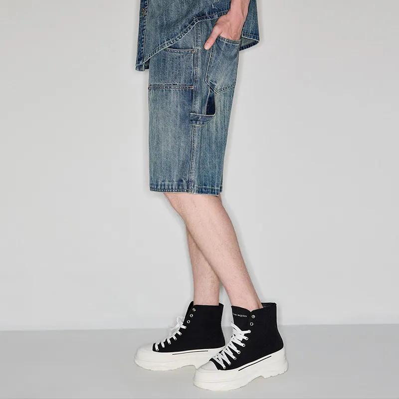 YLDP Denim Shorts Unisex Light Blue-3