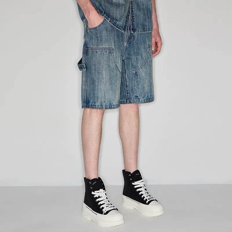 YLDP Denim Shorts Unisex Light Blue-5