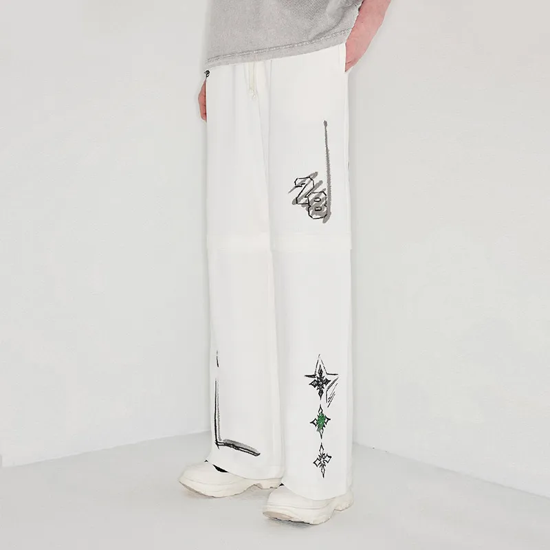 YLDP Casual Pants Unisex White-2