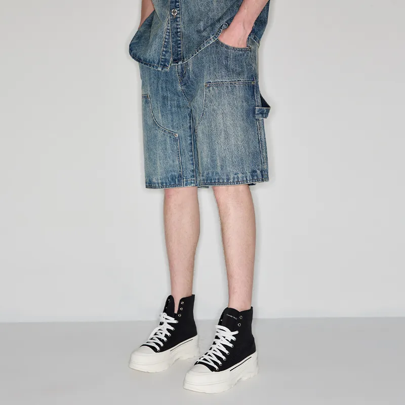 YLDP Denim Shorts Unisex Light Blue-2
