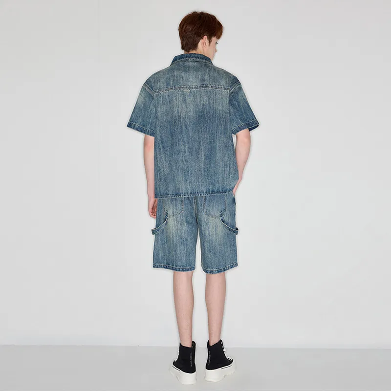 YLDP Denim Shorts Unisex Light Blue-4