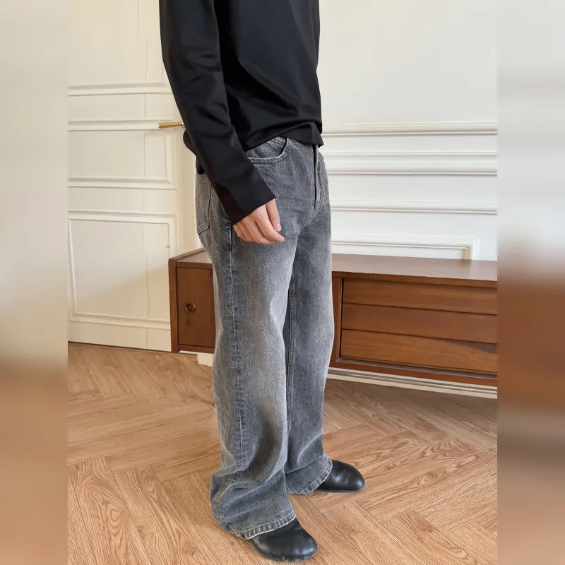 Haonanhuang Jeans Unisex Gray-2