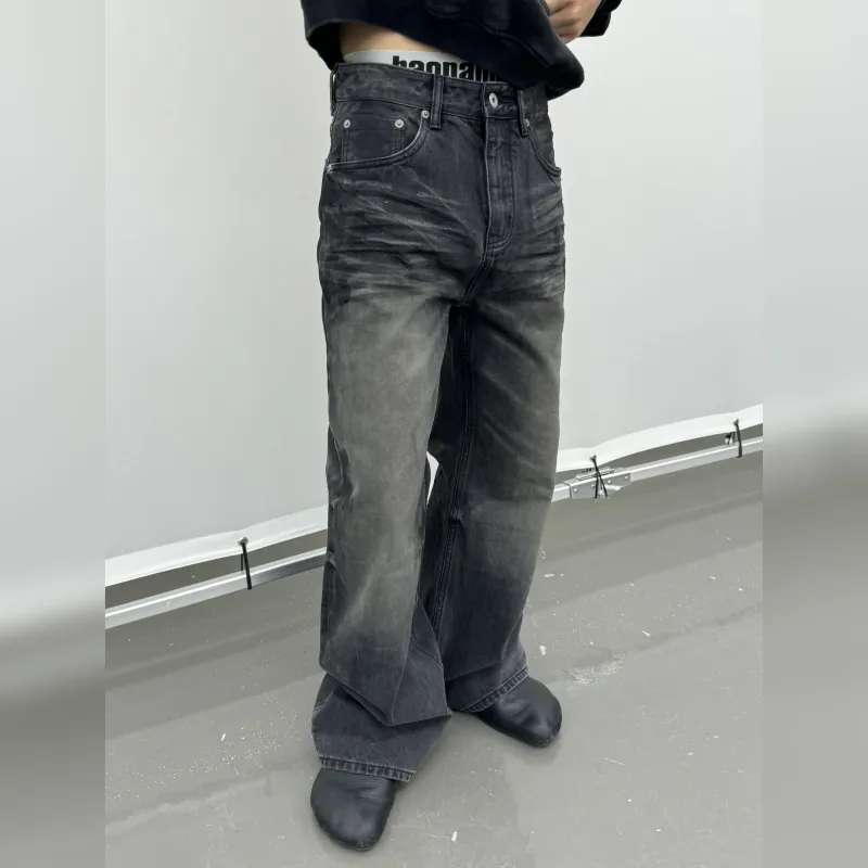 Haonanhuang Jeans Unisex Black-1