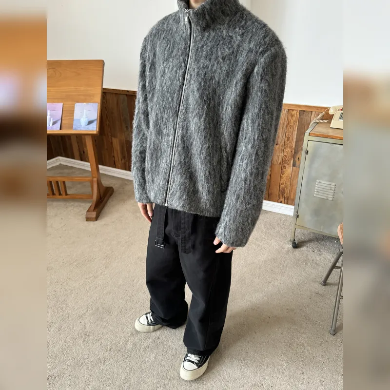 Haonanhuang Jackets Coats Unisex Gray-4